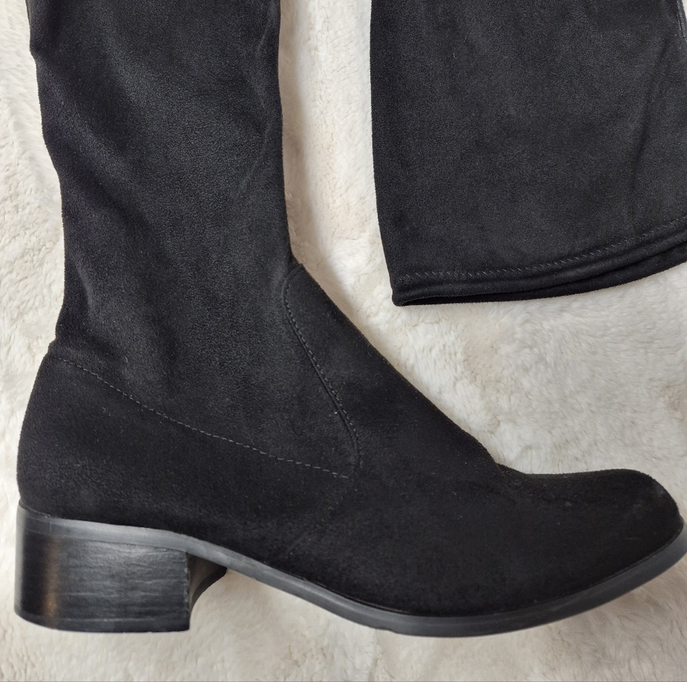 Charles David Thigh High Boots Womens Size 9M Black Faux Suede Soft - Picture 2 of 11